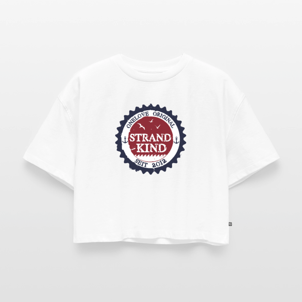 Strandkind Original - Frauen Premium Oversized Bio Cropped T-Shirt - Weiß