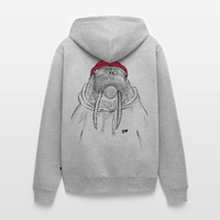 Kurt Hansen Walross - Premium Kapuzenjacke - Grau meliert