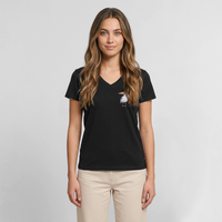 Eisvogel - Frauen Bio-T-Shirt mit V-Ausschnitt - Schwarz