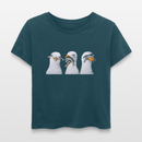 Drei weise Möwen - Relaxed Frauen Bio-T-Shirt - Dunkles Petrol