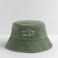 Im Herzen verankert - Vintage Bucket Hat - Olivgrün vintage