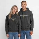 Vintage Möwe - Relaxed Unisex Premium Vintage Hoodie - Schwarz Acid Wash