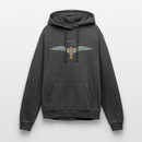 Vintage Möwe - Relaxed Unisex Premium Vintage Hoodie - Schwarz Acid Wash