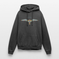 Vintage Möwe - Relaxed Unisex Premium Vintage Hoodie - Schwarz Acid Wash