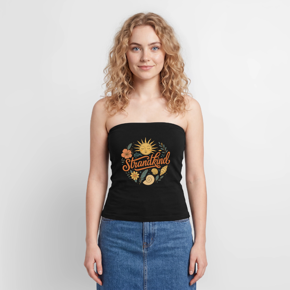 Strandkind - Frauen Organic Bandeau Top - Schwarz