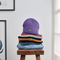 Lovebird -  Unisex Bio FISHERMAN BEANIE - Purple Love 
