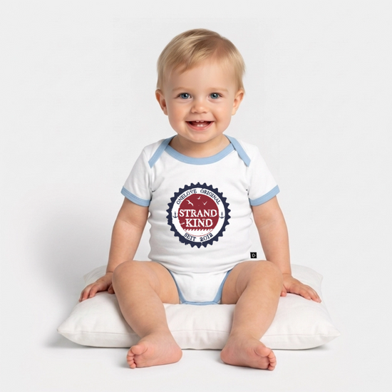 Strandkind Original - Baby Bio-Kurzarm-Kontrastbody