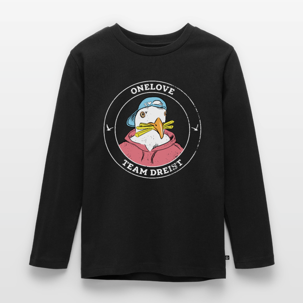Team Dreist - Kinder Premium Langarmshirt - Schwarz