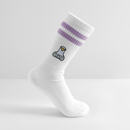 Lovebird - Gestreifte Tennissocken - Weiß/Flieder 
