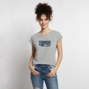 Strandkind - Frauen T-Shirt mit gerollten Ärmeln - Grau meliert