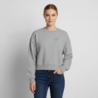 Im Herzen Verankert Stick - Relaxed Frauen Organic Sweatshirt - Grau meliert