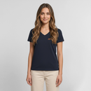 Strandkind - Frauen Bio-T-Shirt mit V-Ausschnitt - Navy