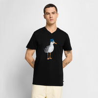 Hauk Original - Männer Bio-T-Shirt mit V-Ausschnitt - Schwarz