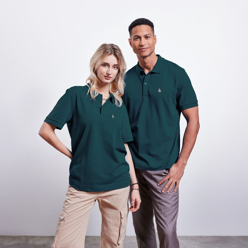 F**k You Möwe -  Unisex Bio-Poloshirt - Dunkles Petrol
