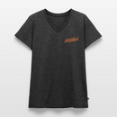 Strandkind - Frauen Bio-T-Shirt mit V-Ausschnitt - Anthrazit meliert