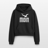 Moin - Cropped Oversized Heavyweight Frauen Hoodie - Schwarz