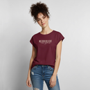 Meerverliebt - Frauen T-Shirt mit gerollten Ärmeln - Burgunderrot
