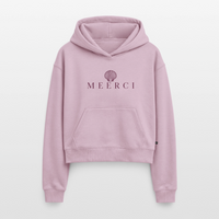 MEERCI - Cropped Oversized Heavyweight Frauen Hoodie - Altrosa