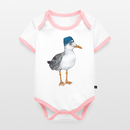 Hauk Original - Baby Bio-Kurzarm-Kontrastbody - Weiß/Rose 