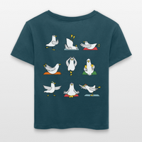 Yoga Möwen -  Relaxed Frauen Bio-T-Shirt - Dunkles Petrol