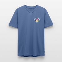 Team Dreist - Männer Bio-T-Shirt mit V-Ausschnitt - Taubenblau