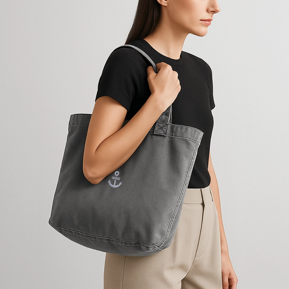 Anker - Vintage-Washed Shopper - Vintage Schwarz