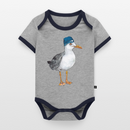 Hauk Original - Baby Bio-Kurzarm-Kontrastbody - Grau/Navy 