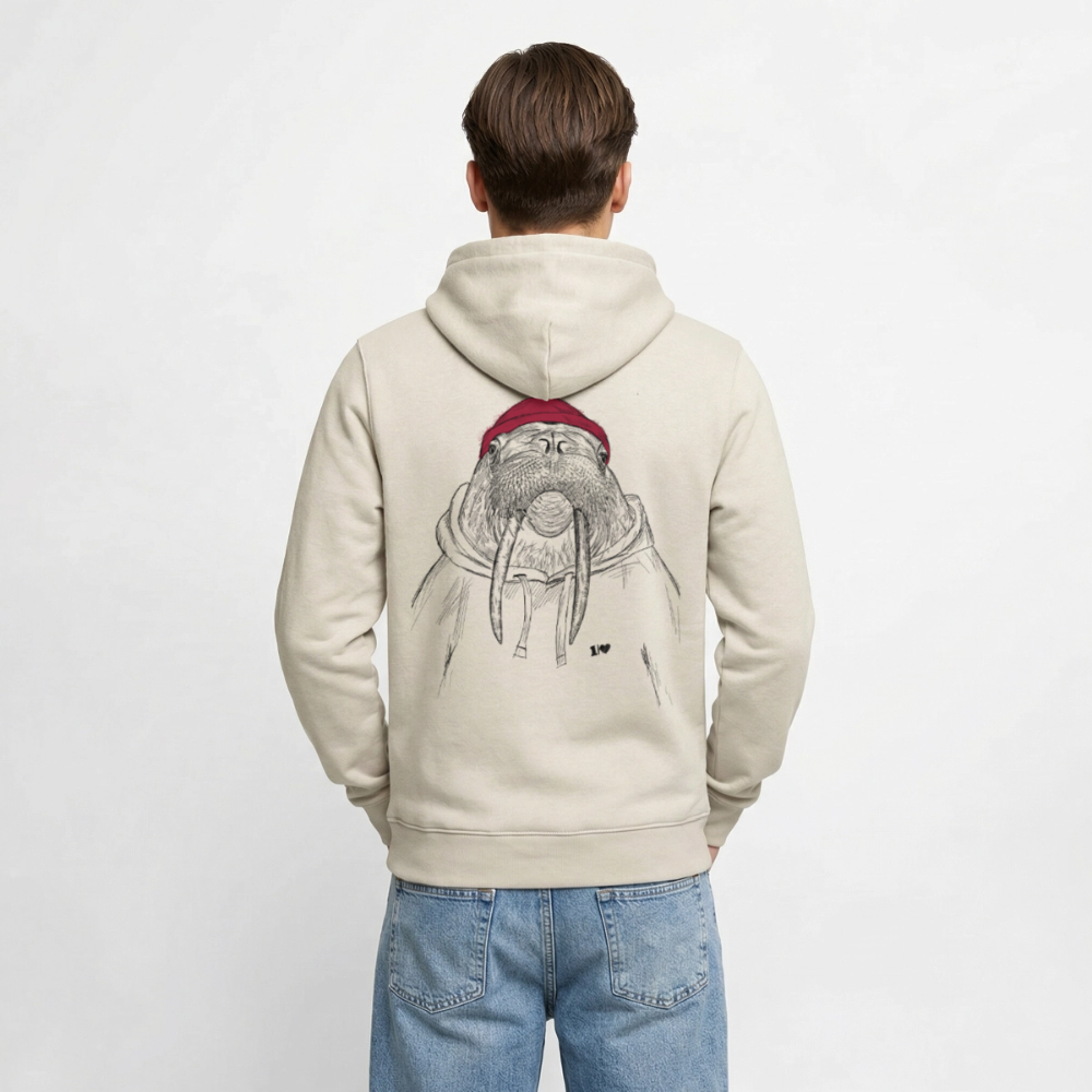 Kurt Hansen Walross - Unisex Premium Hoodie - Beige