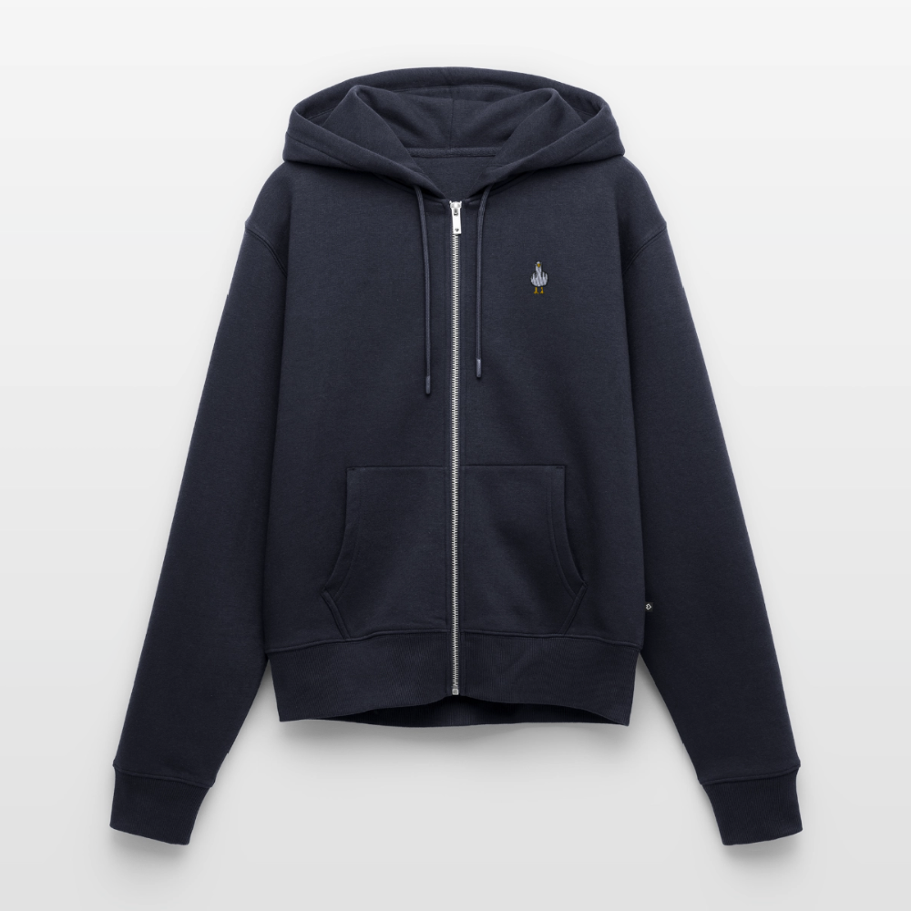 Gestickte Möwe - Frauen Premium Kapuzenjacke - Navy