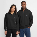 ONELOVE Möwe - Relaxed Unisex Organic Half Zip Sweatshirt - Schwarz