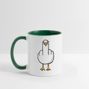 F**k You Möwe - Tasse zweifarbig - Weiß/Dunkelgrün