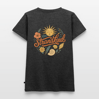 Strandkind - Frauen Bio-T-Shirt mit V-Ausschnitt - Anthrazit meliert