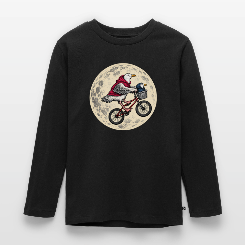 Möwe nach Hause - Kinder Premium Langarmshirt - Schwarz