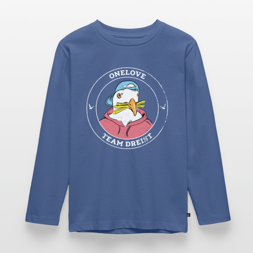 Team Dreist - Kinder Premium Langarmshirt - Taubenblau