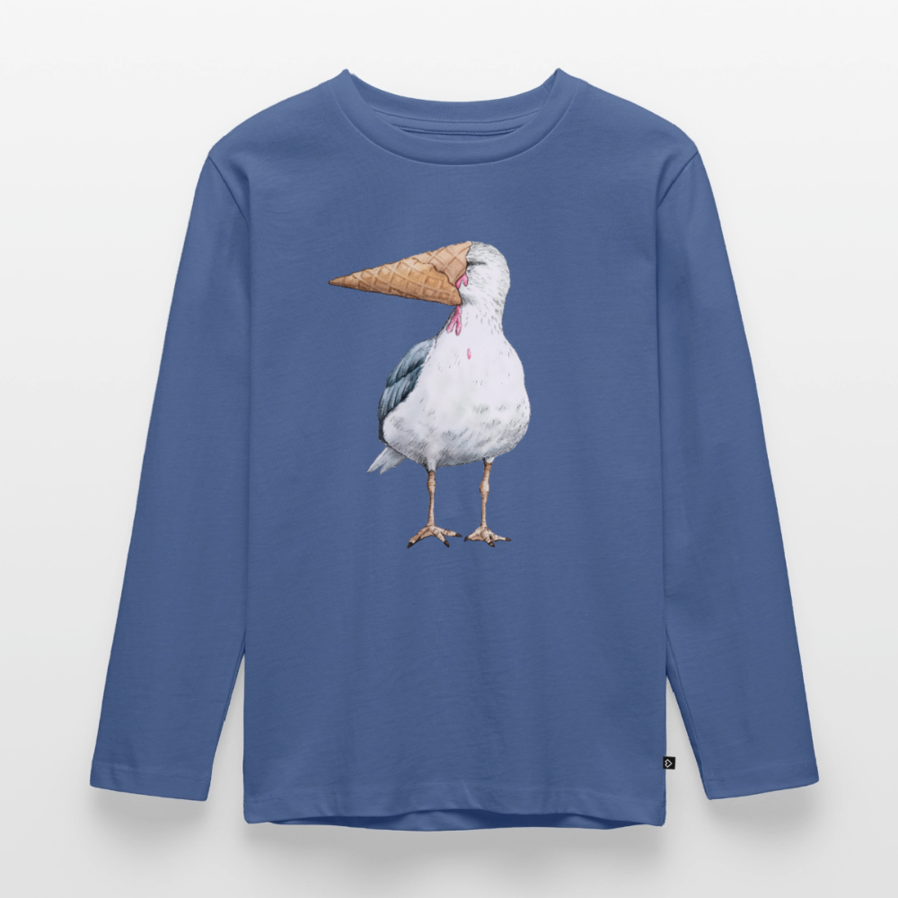 Eisvogel - Kinder Premium Langarmshirt - Taubenblau