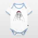 Kurt Hansen Walross - Baby Bio-Kurzarm-Kontrastbody - Weiß/Hellblau 