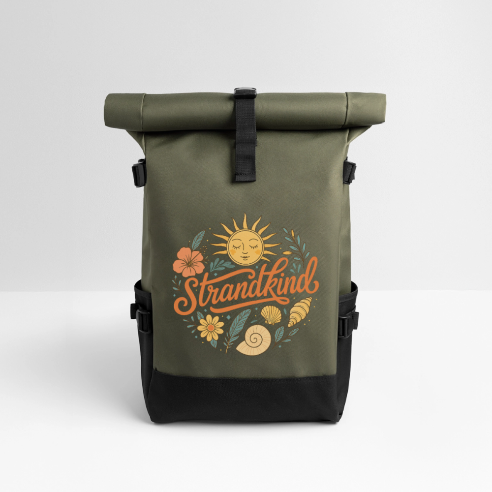Strandkind - Rolltop Rucksack - Olive/Schwarz