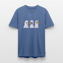 Drei Weise Möwen - Männer Bio-T-Shirt mit V-Ausschnitt - Taubenblau