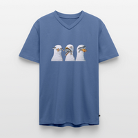 Drei Weise Möwen - Männer Bio-T-Shirt mit V-Ausschnitt - Taubenblau