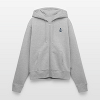 Anker Stick - Frauen Premium Kapuzenjacke - Grau meliert