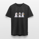 Drei Weise Möwen - Männer Bio-T-Shirt mit V-Ausschnitt - Anthrazit meliert