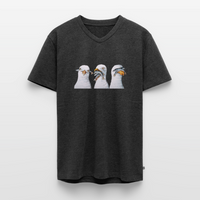 Drei Weise Möwen - Männer Bio-T-Shirt mit V-Ausschnitt - Anthrazit meliert