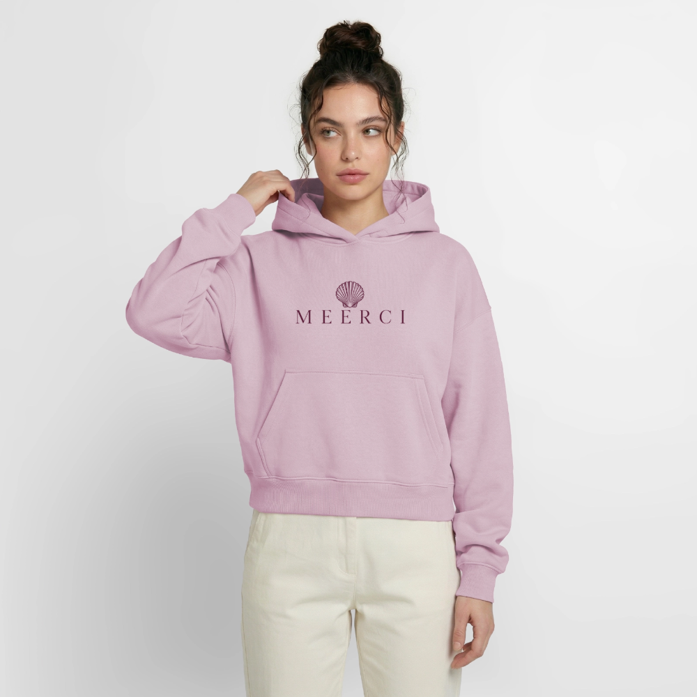 MEERCI - Cropped Oversized Heavyweight Frauen Hoodie - Altrosa