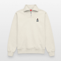 Moin Möwe - Relaxed Unisex Organic Half Zip Sweatshirt - Naturweiß