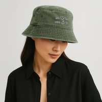 Im Herzen verankert - Vintage Bucket Hat - Olivgrün vintage