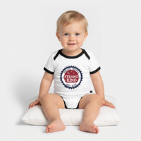 Strandkind Original - Baby Bio-Kurzarm-Kontrastbody - Weiß/Schwarz 