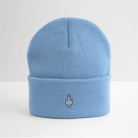 F**k You Möwe - Bestickte Wintermütze - Himmelblau