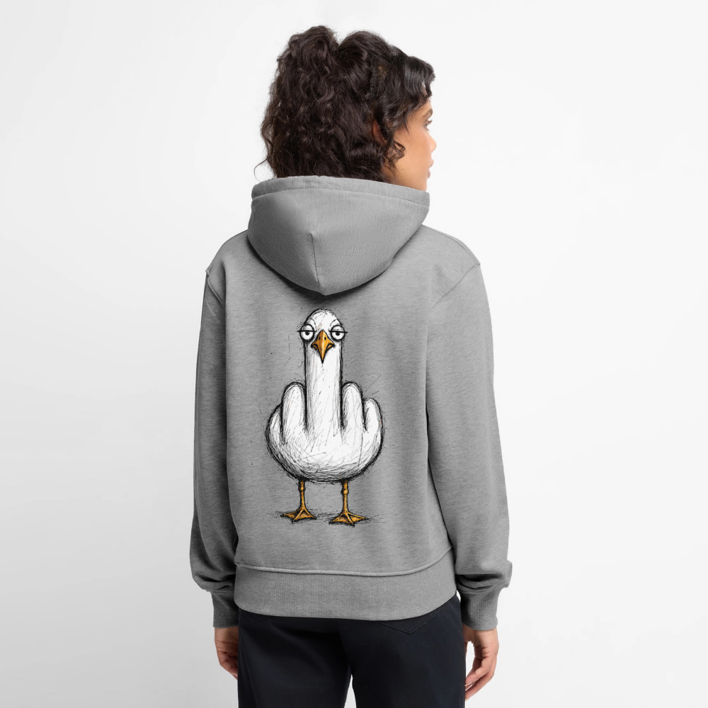 F**k You Möwe - Frauen Premium Hoodie - Grau meliert
