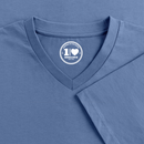 Team Dreist - Männer Bio-T-Shirt mit V-Ausschnitt - Taubenblau
