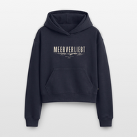 Meerverliebt - Cropped Oversized Heavyweight Frauen Hoodie - Navy
